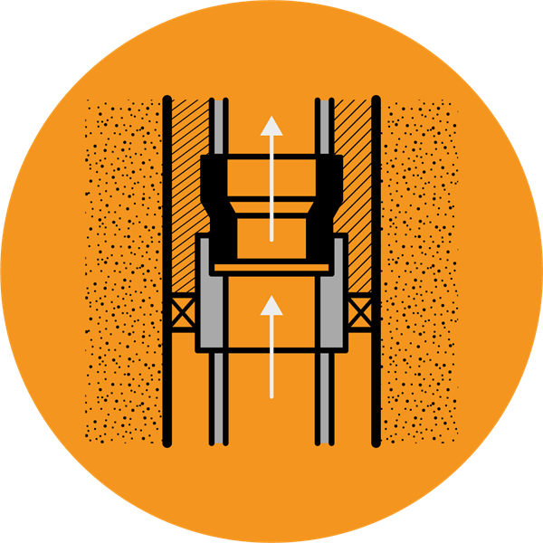 Pictogram: packer in a production well