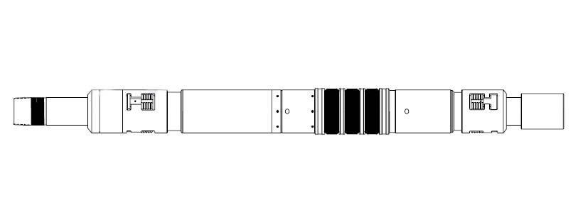 Line drawing of a hydraulic set packer